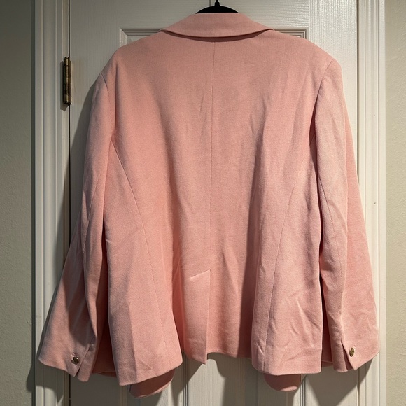 Talbots Plus Size Pink Cotton Blazer Jacket with Gold Buttons Size 18W - Picture 9 of 9